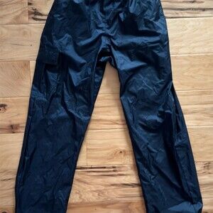 Columbia Rain Pants Kids Size M Black Pull-On Elastic Waist Cargo Pocket